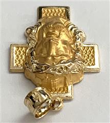 14K Yellow Gold Very Detailed Christ Face/Head Pendant 1.8G